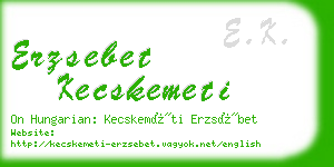 erzsebet kecskemeti business card